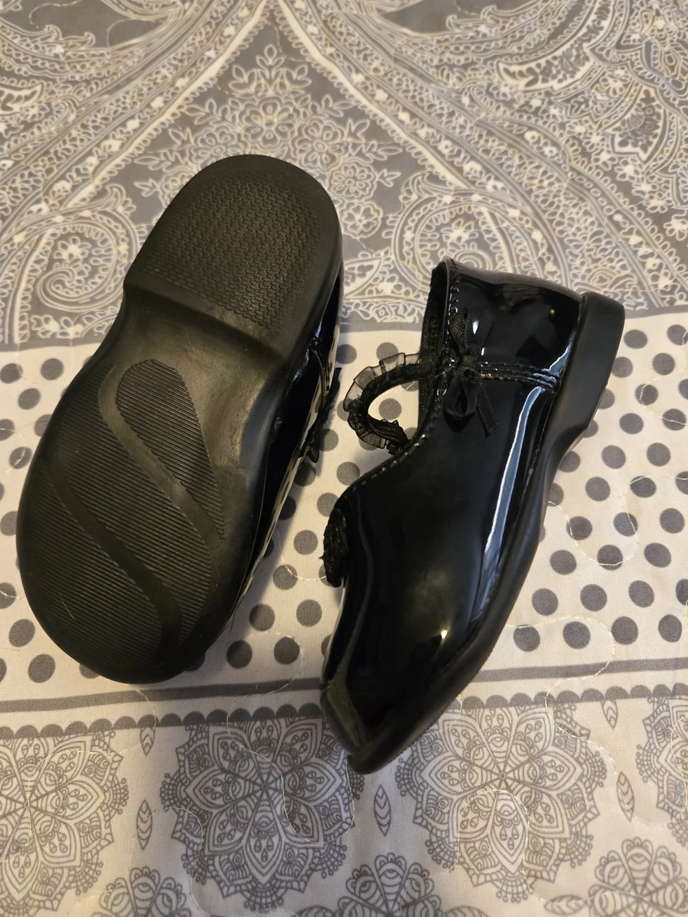 Kids Black Patent Mary Jane Dress Shoes Size 3